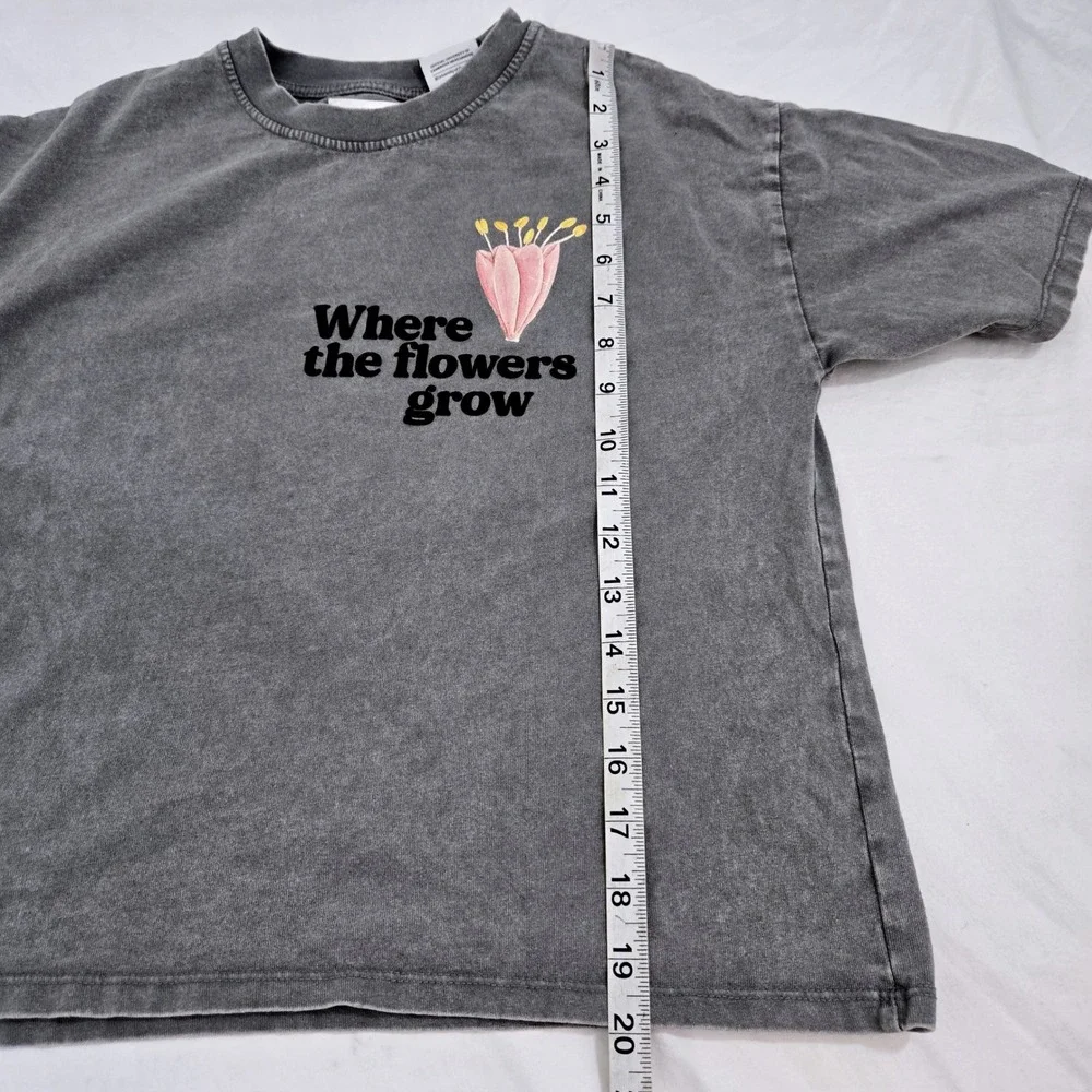 Zara Cambridge Botanic Garden Boxy Cropped Graphic Tee‎ Womens XS or Kids 11-12